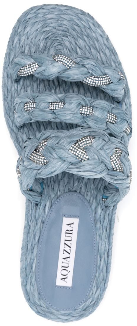 Aquazzura Raffia Coastal Sandal Blauw