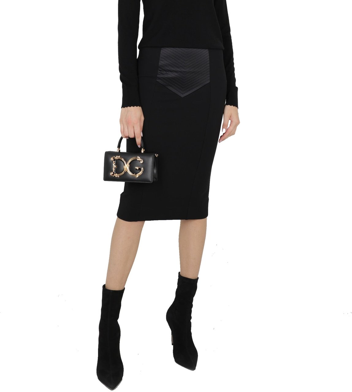 Dolce & Gabbana Pencil Midi Skirt Zwart