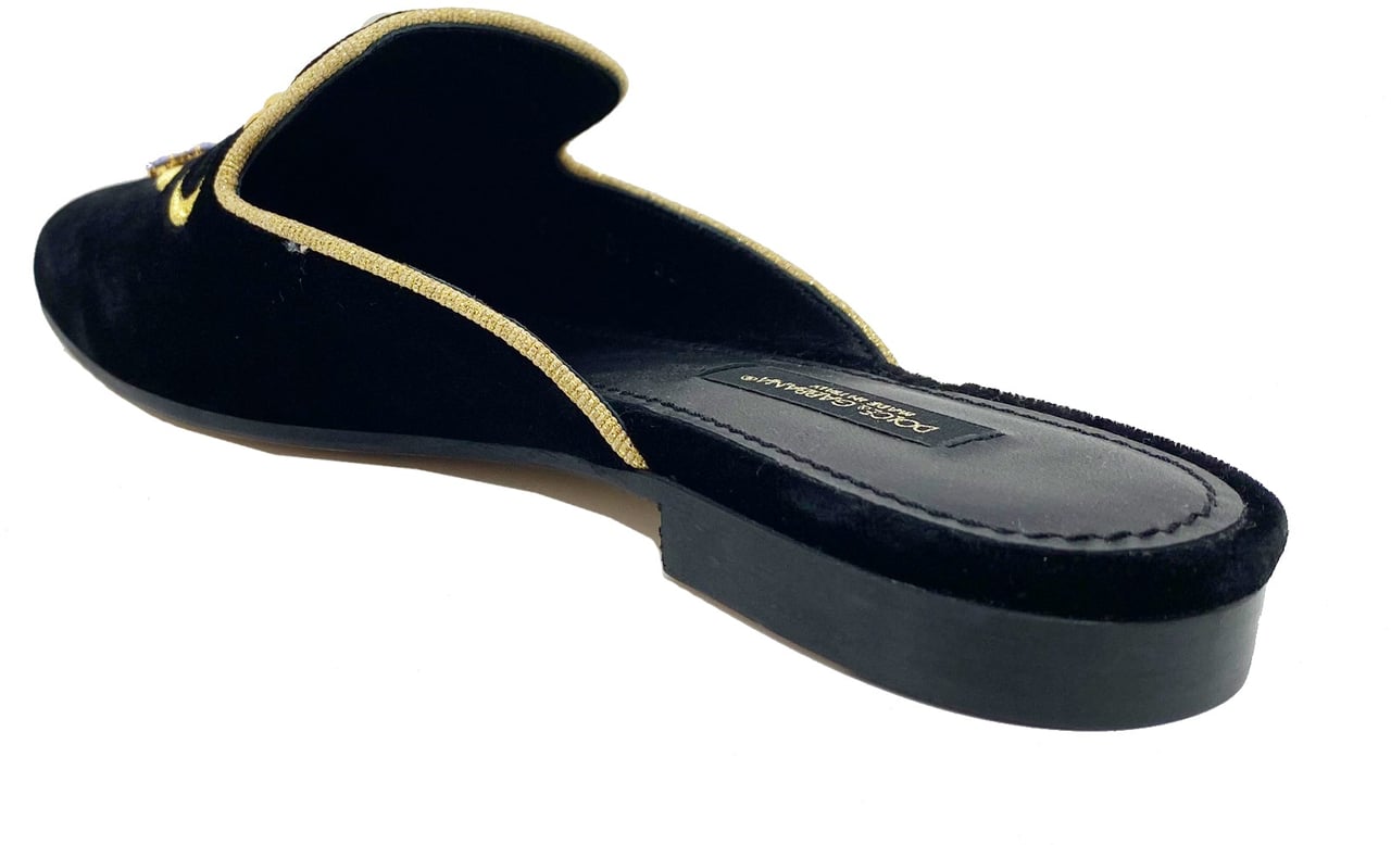 Dolce & Gabbana Dolce & Gabbana Velvet Mules Zwart
