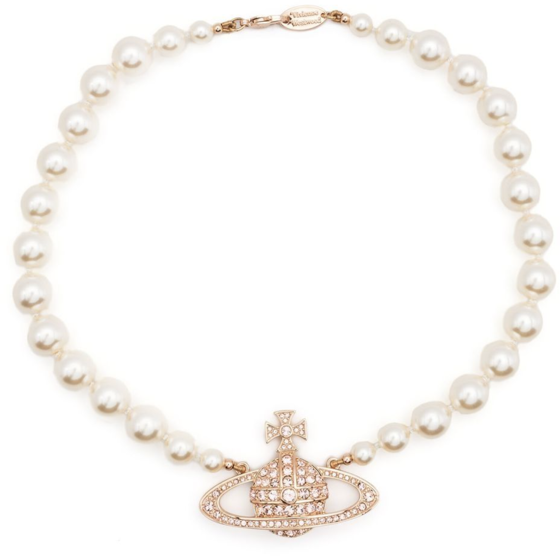 Vivienne Westwood One Row Pearl Bas Relief Pink Gold/creamrose/vintage Rose Roze