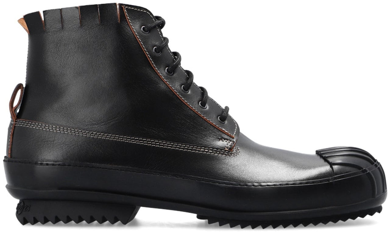 Maison Margiela Maison Margiela Leather High-Top Sneakers Zwart