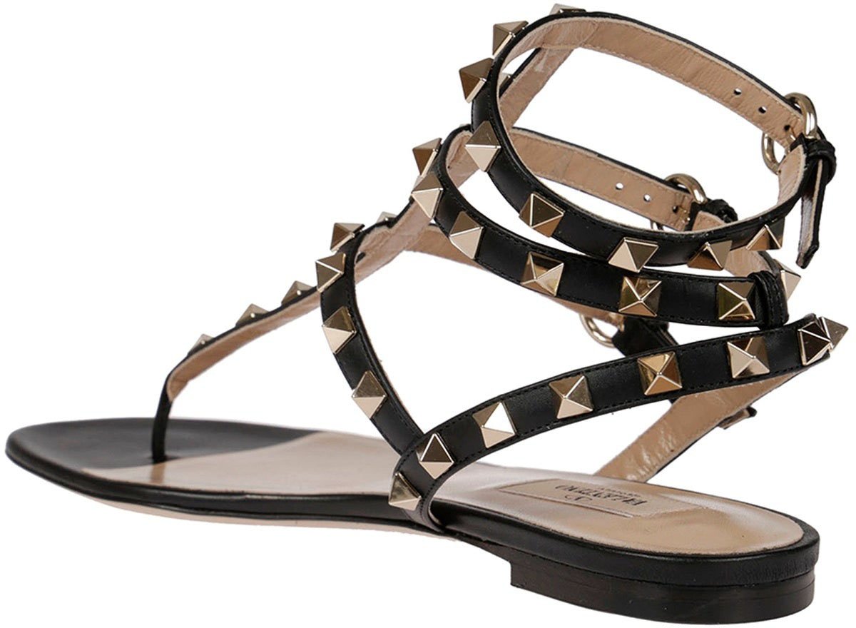 Valentino Valentino Garavani Rockstud Flip-Flop Sandals Zwart