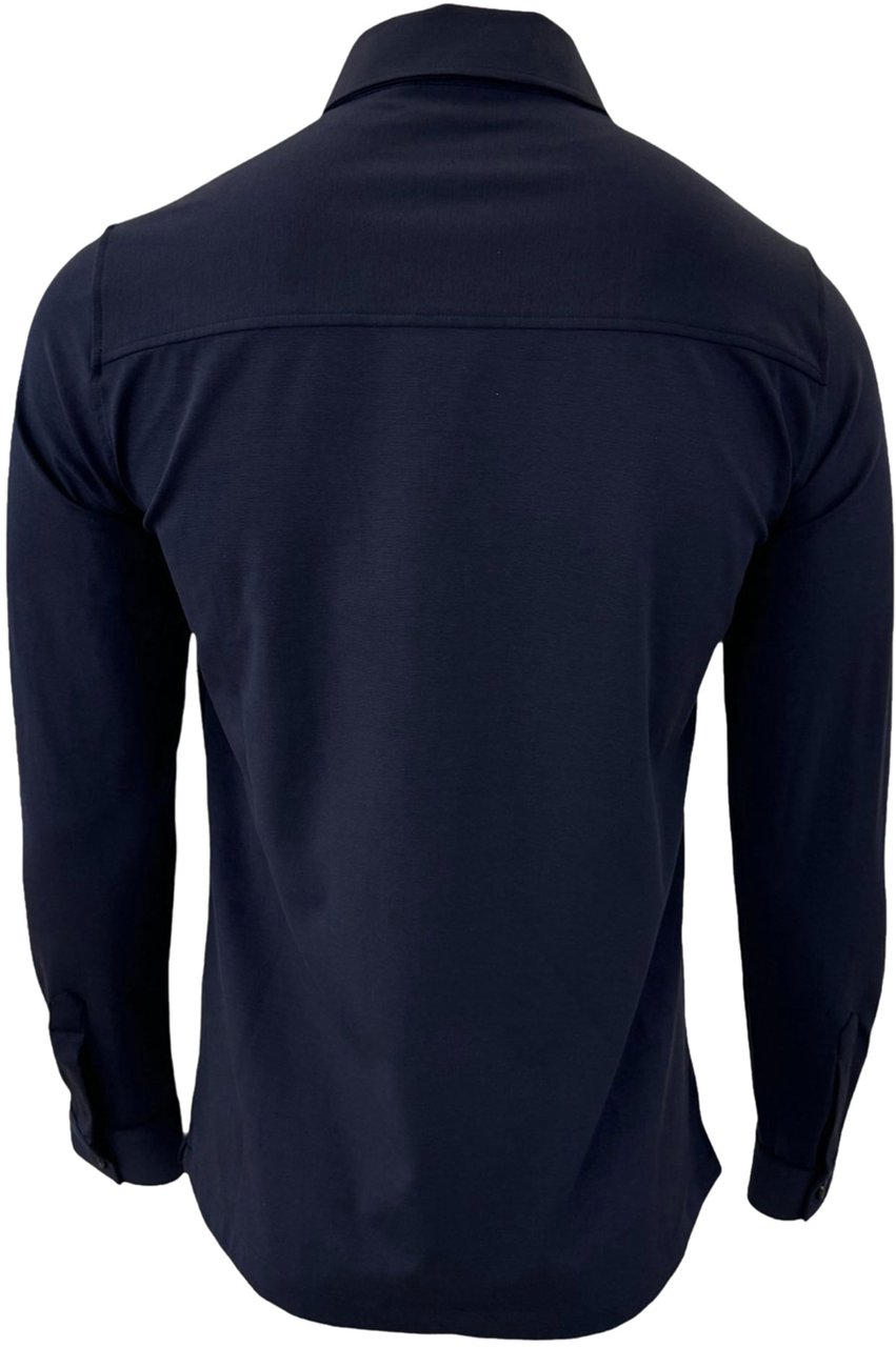 Genti Oaks shirt jacket zip navy Blauw