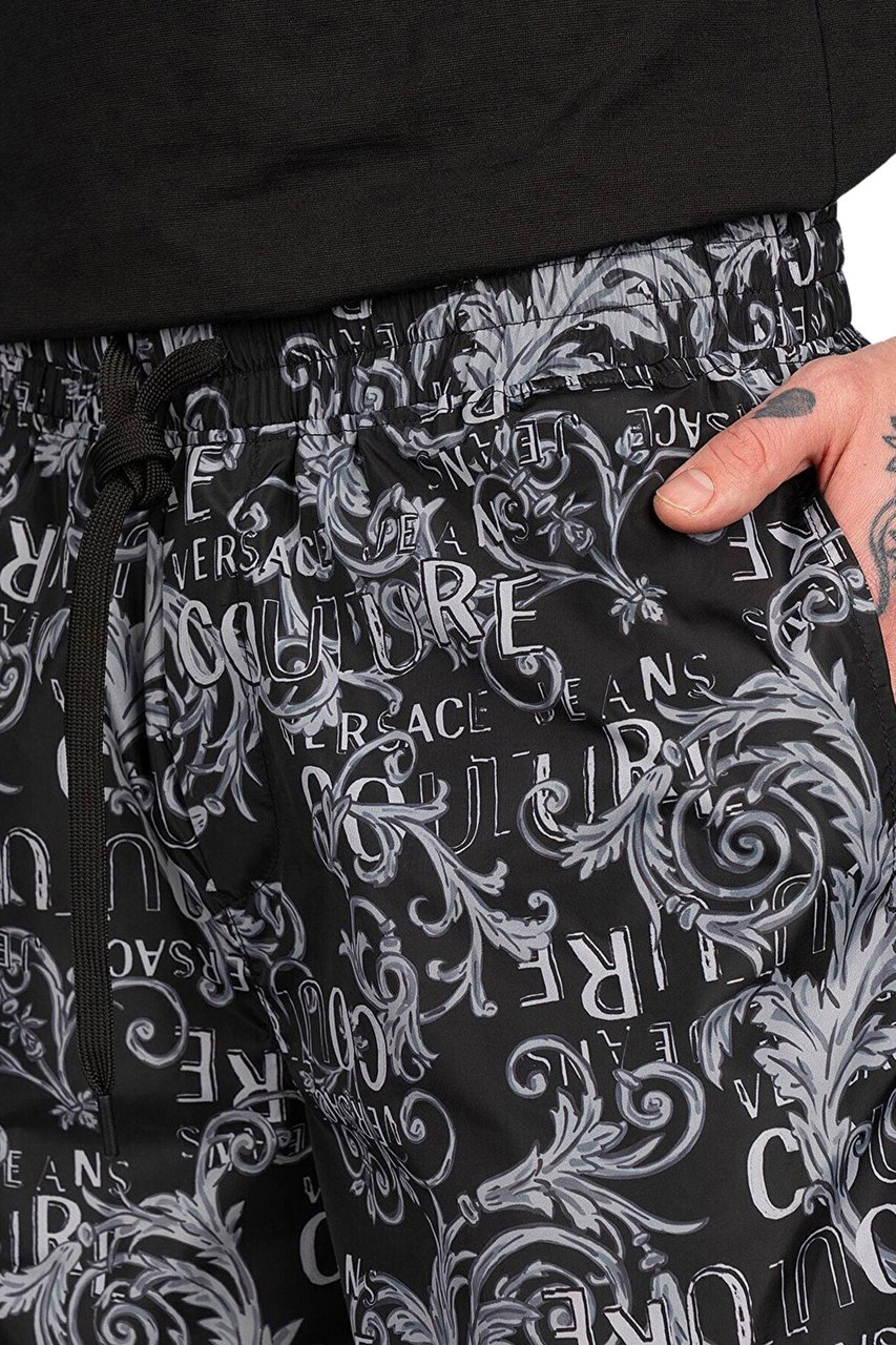 Versace Jeans Couture zwemshort print logo couture steel Zwart
