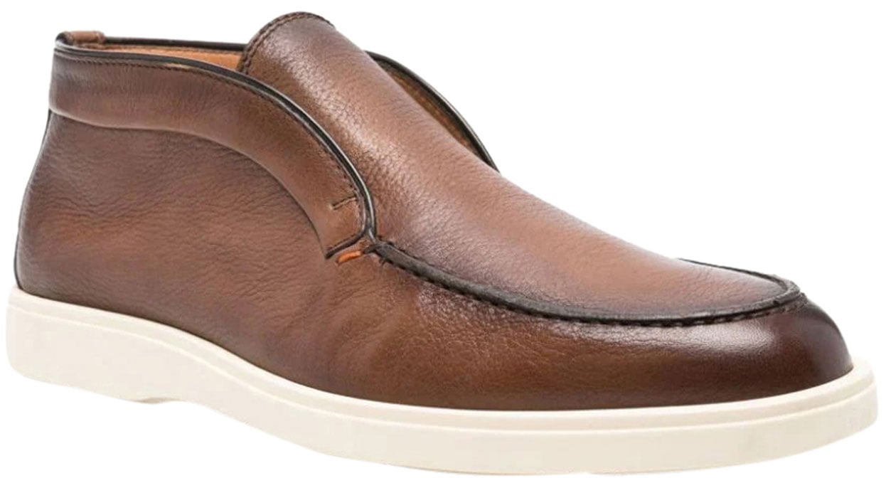 Santoni instapper leer bruin Tisana Chiaro Bruin