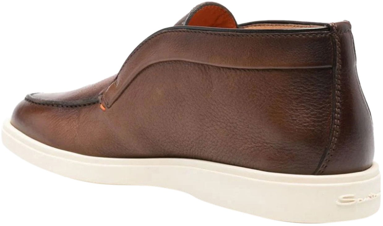 Santoni instapper leer bruin Tisana Chiaro Bruin