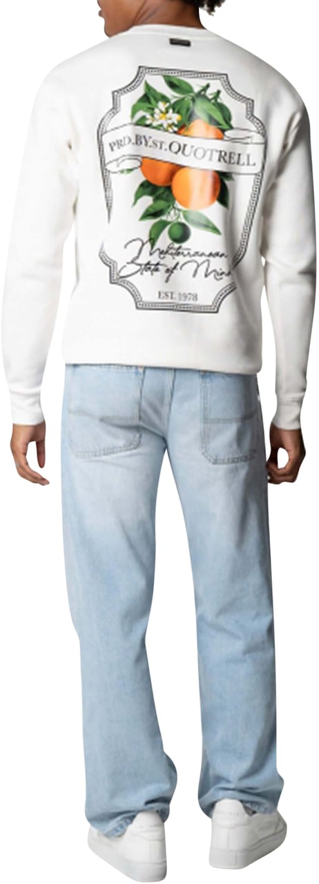 Quotrell Mineola Crewneck | Off White/black Wit