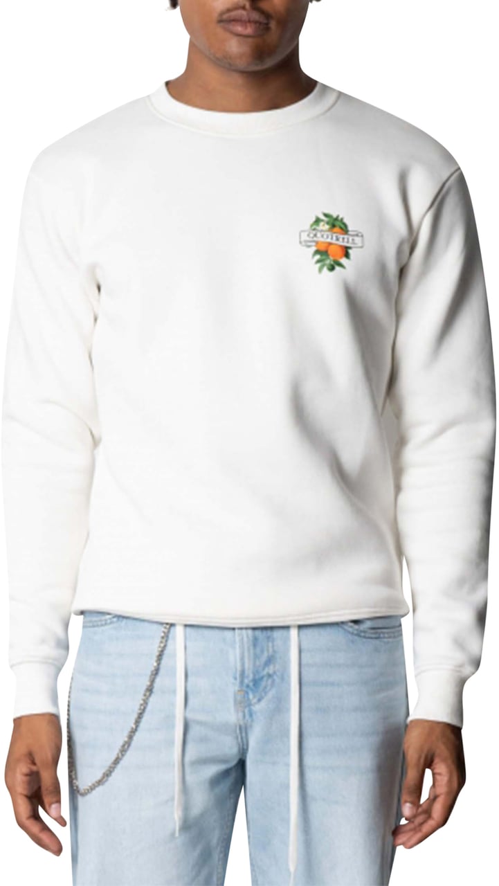Quotrell Mineola Crewneck | Off White/black Wit