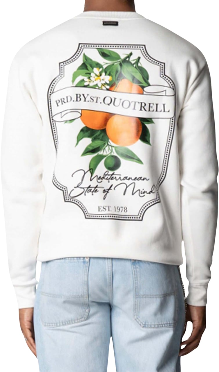 Quotrell Mineola Crewneck | Off White/black Wit