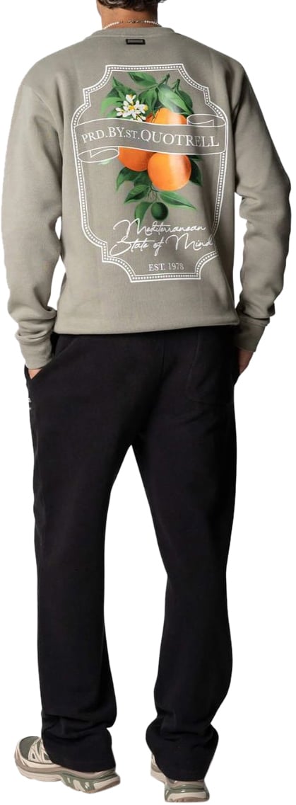 Quotrell Mineola Crewneck | Faded Olive/white Groen