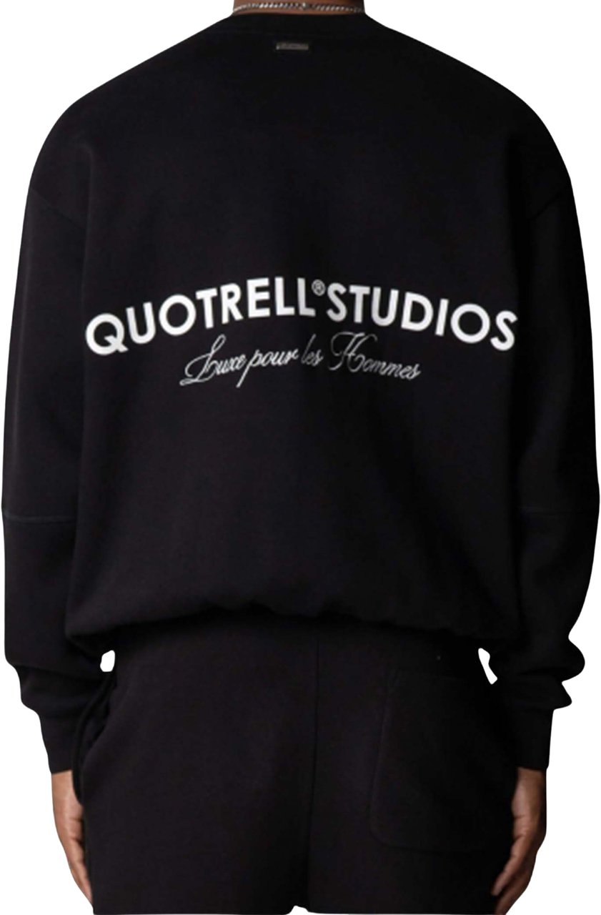 Quotrell Studios Crewneck | Black/white Zwart