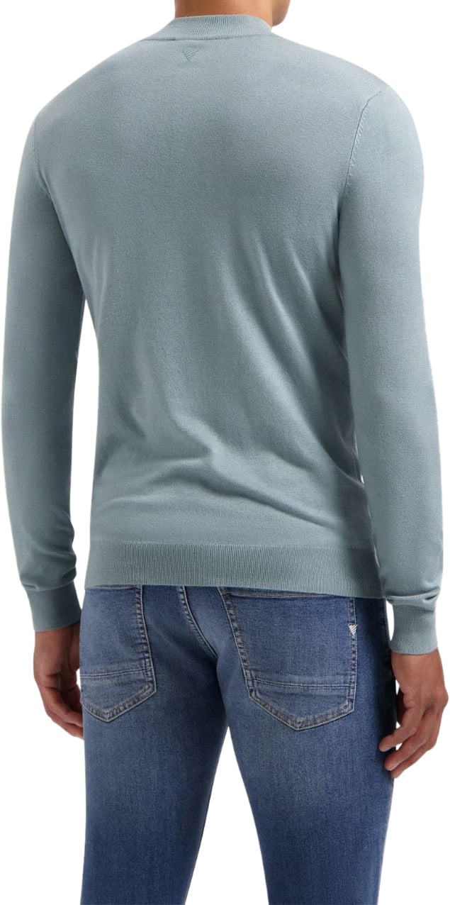 Pure Path Pure Path Essential Knitwear Halfzip Blue Grey Grijs
