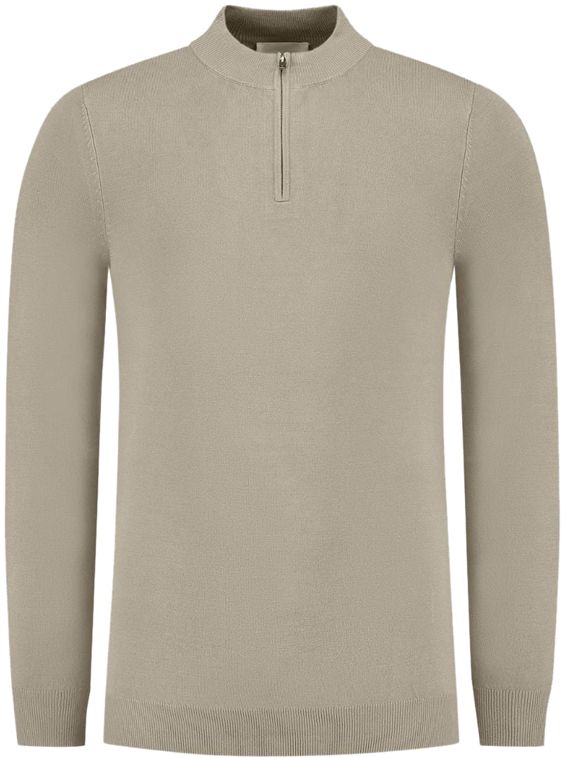Pure Path Pure Path Essential Knitwear Half Zip Sweater Taupe Taupe