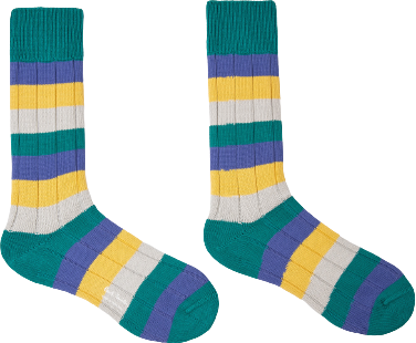 Paul Smith Chaussettes bandes bleu jaune vert M1A 380KV HF758 33 Paul Smith Homme Divers