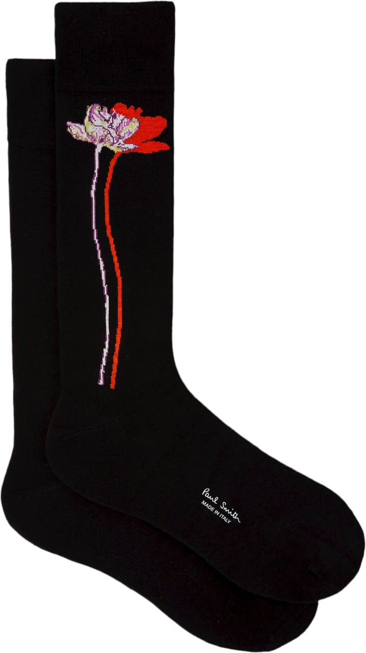 Paul Smith Chaussettes longue noir fleurs tige M1A 800MO J415 79 Paul Smith Homme Divers