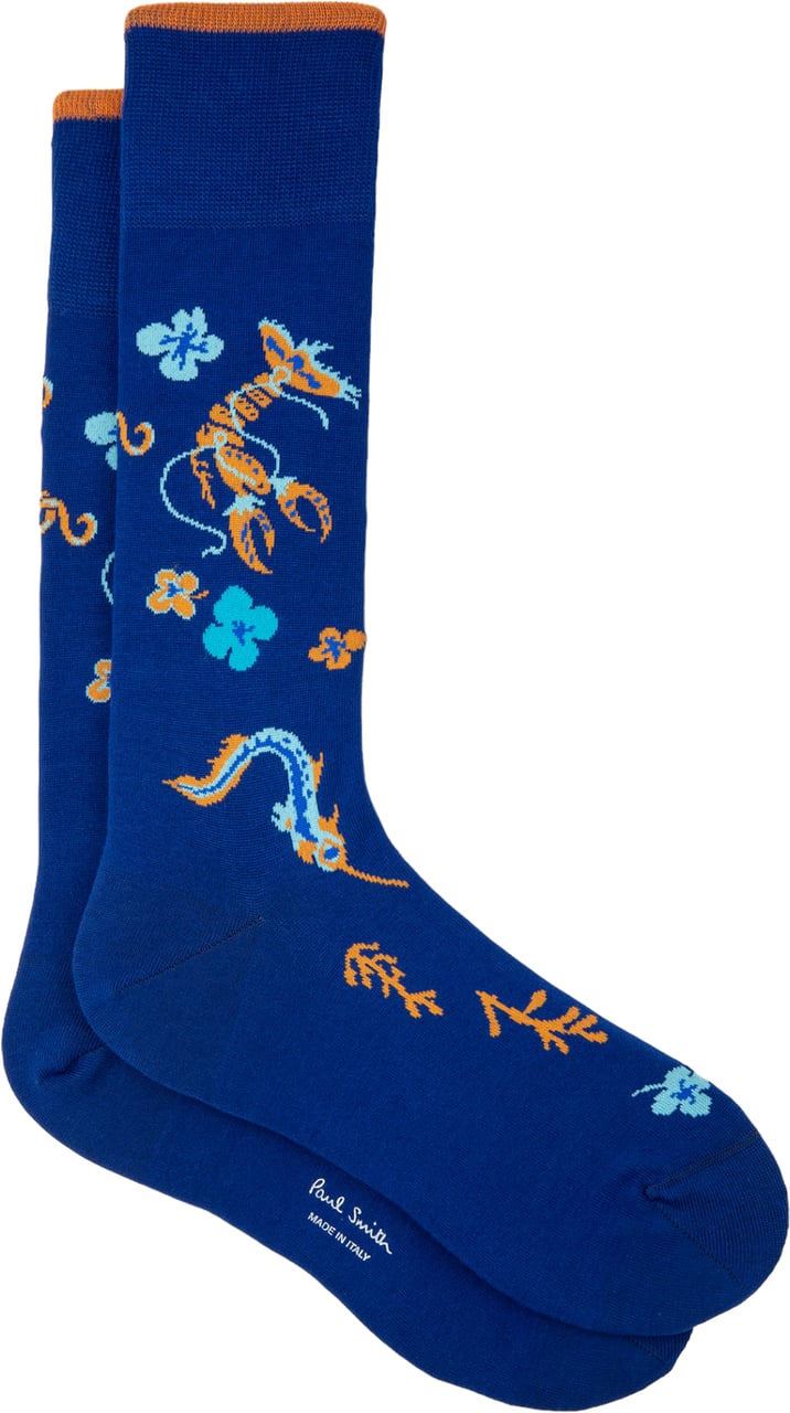 Paul Smith Chaussettes écrevisse hawaï bleu M1A-380CI-K220-45 Paul Smith Homme Blauw
