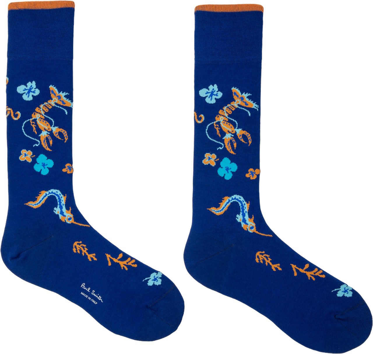 Paul Smith Chaussettes écrevisse hawaï bleu M1A-380CI-K220-45 Paul Smith Homme Blauw