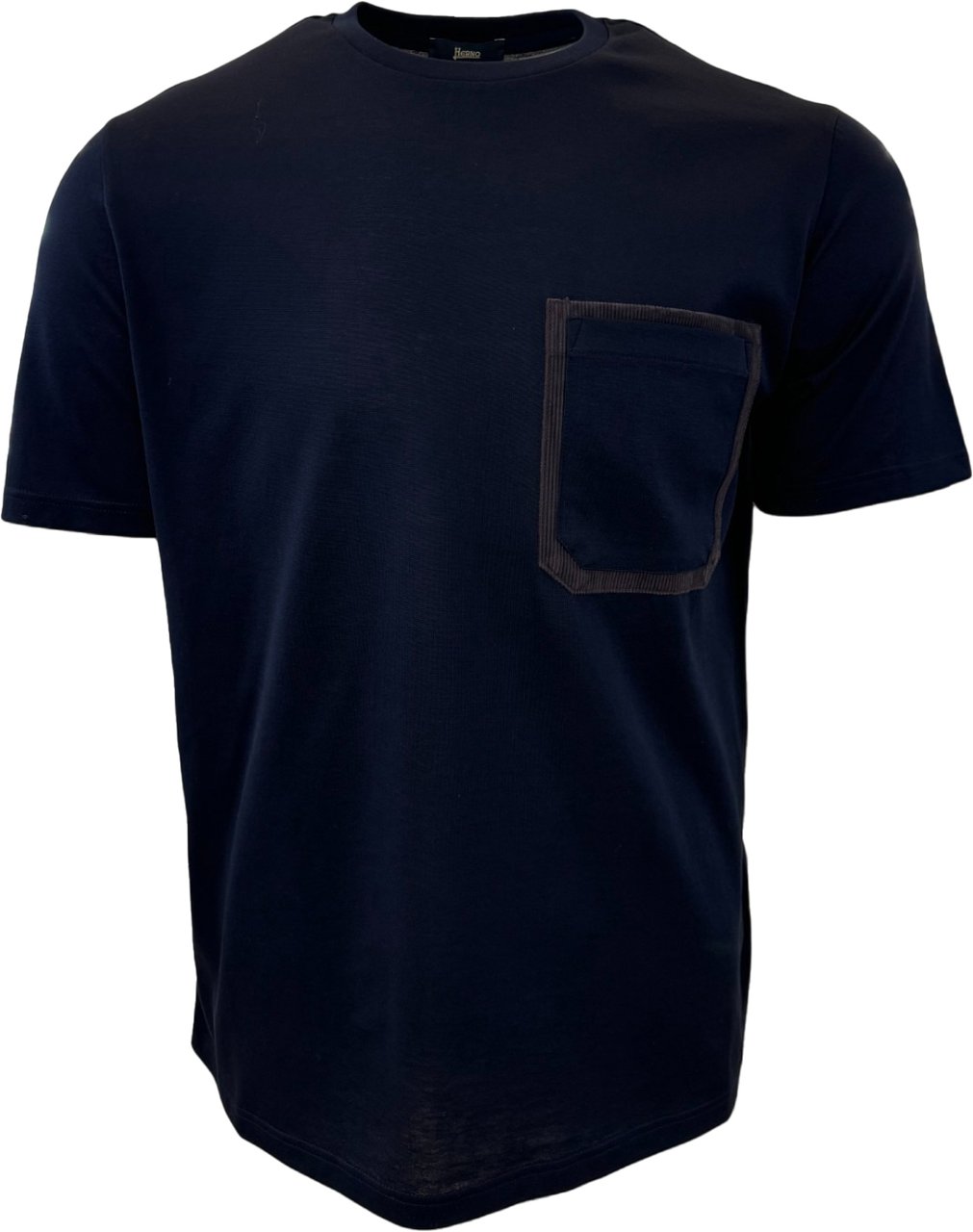 Herno T-shirt Navy met borstzak Blauw