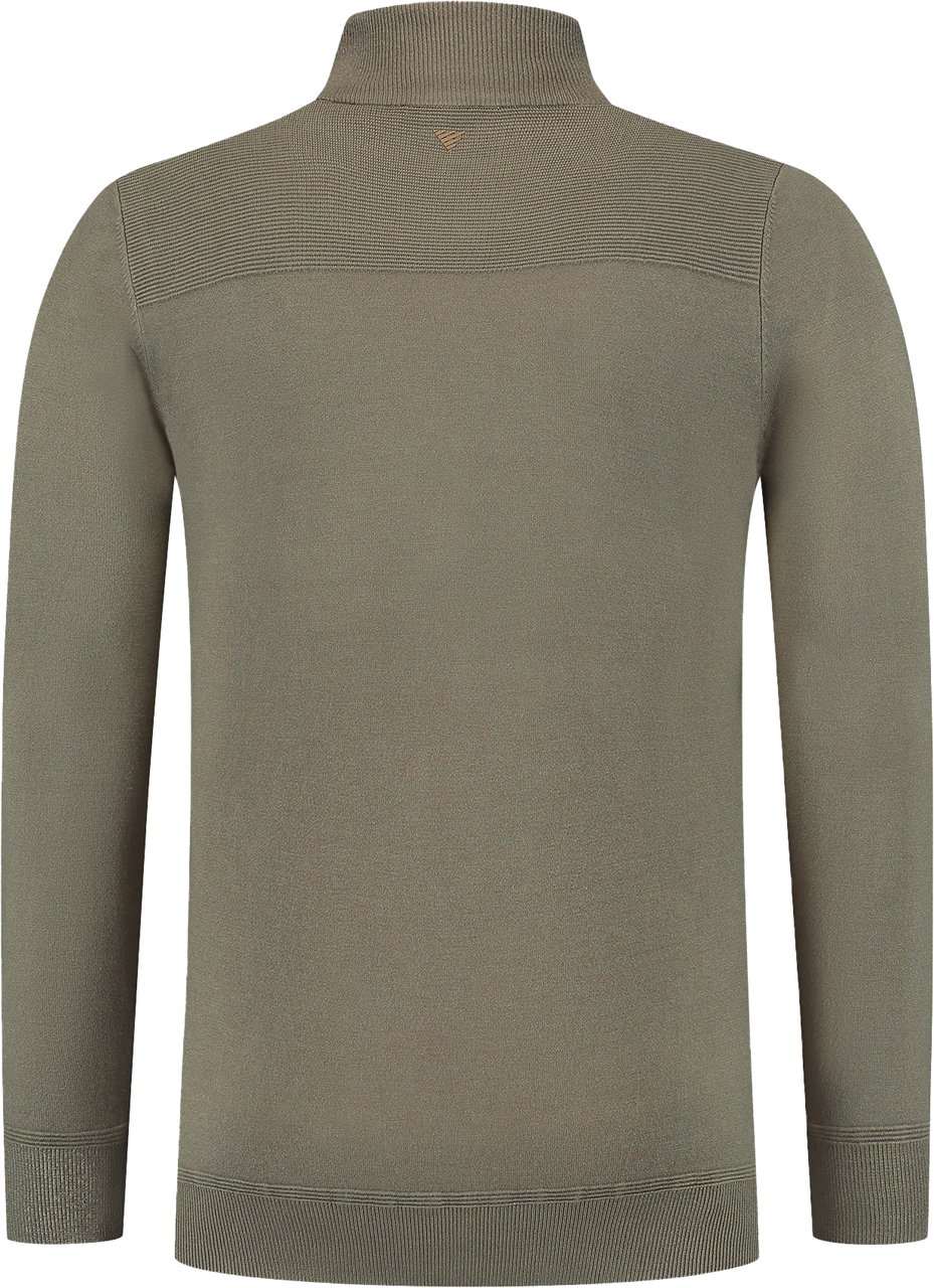 Pure Path Ribbed Mockneck Groen