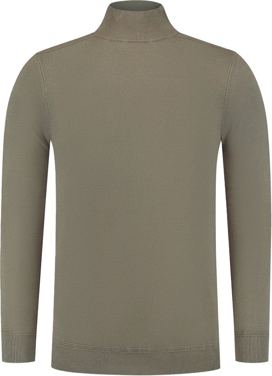 Pure Path Ribbed Mockneck Groen