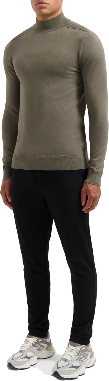 Pure Path Ribbed Mockneck Groen