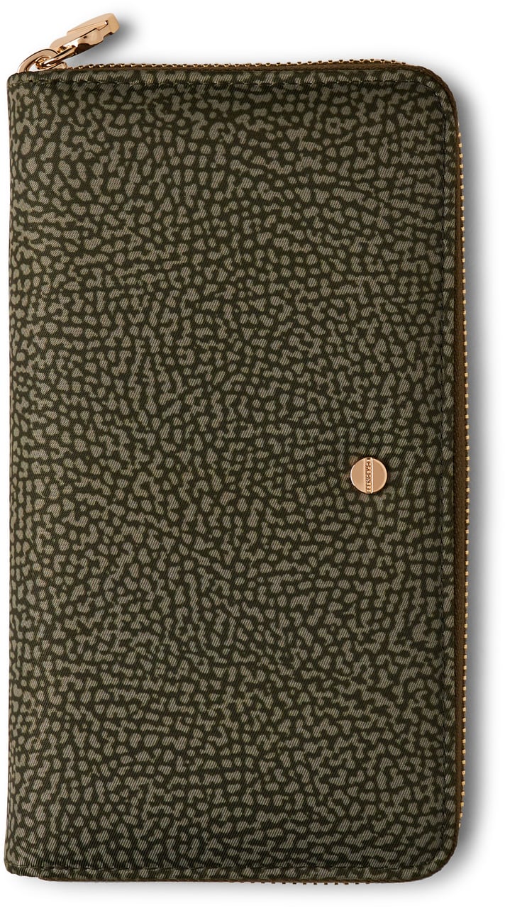 Borbonese LARGE ZIP-AROUND WALLET Groen