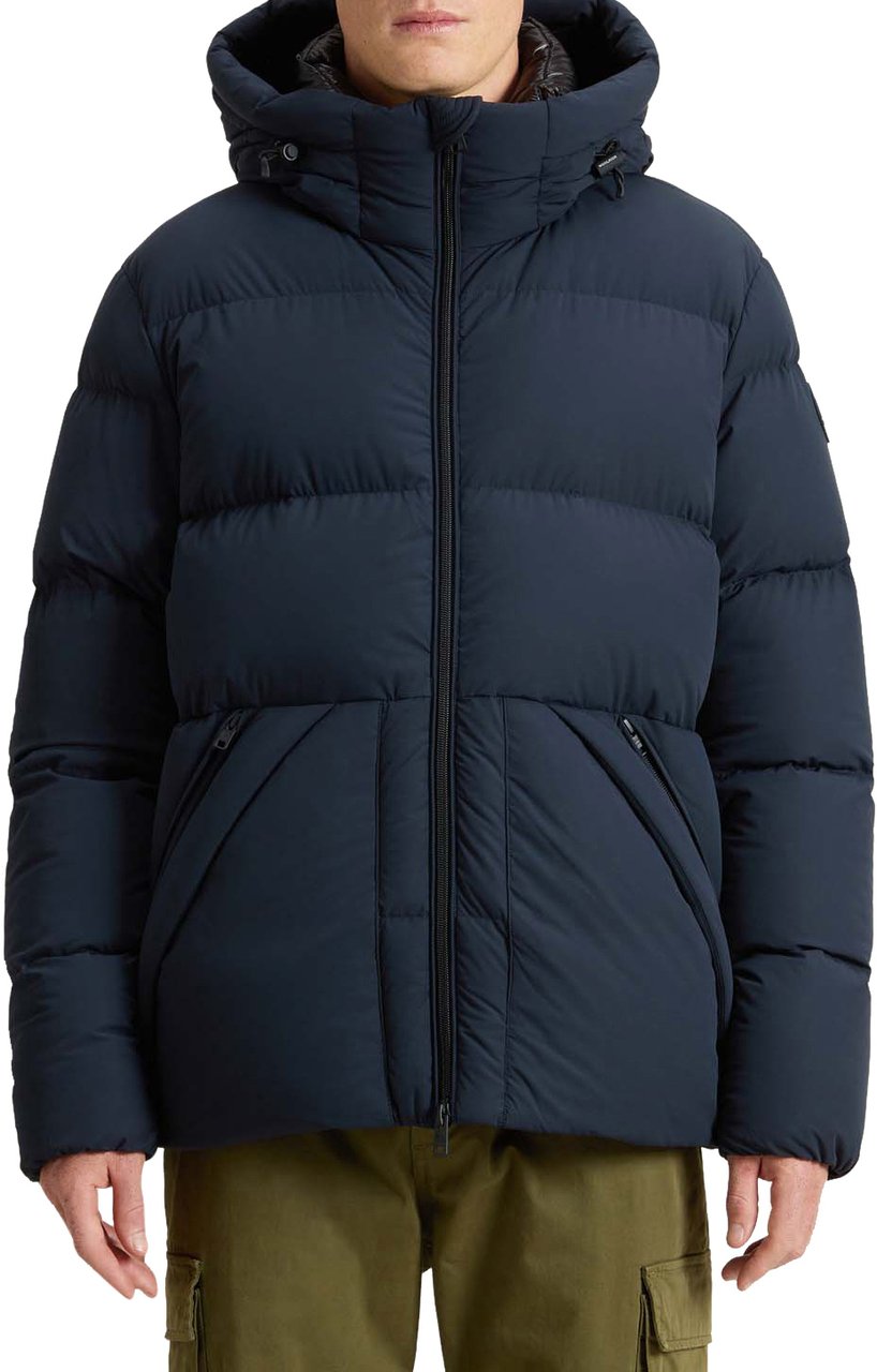 Woolrich Sierra Supreme Down Jacket Melton Blue Blauw
