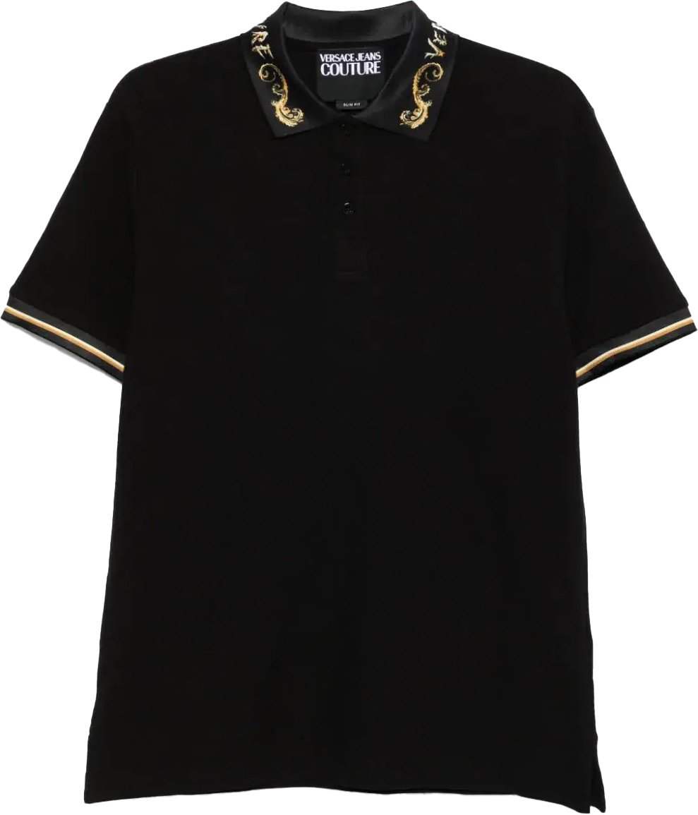 Versace Jeans Couture Polo Chromo Collar Black Zwart
