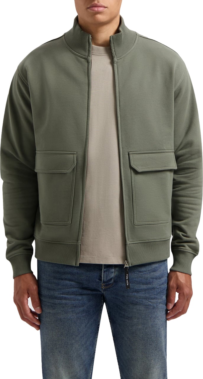 Pure Path Utility Zip-Up Sweater Groen