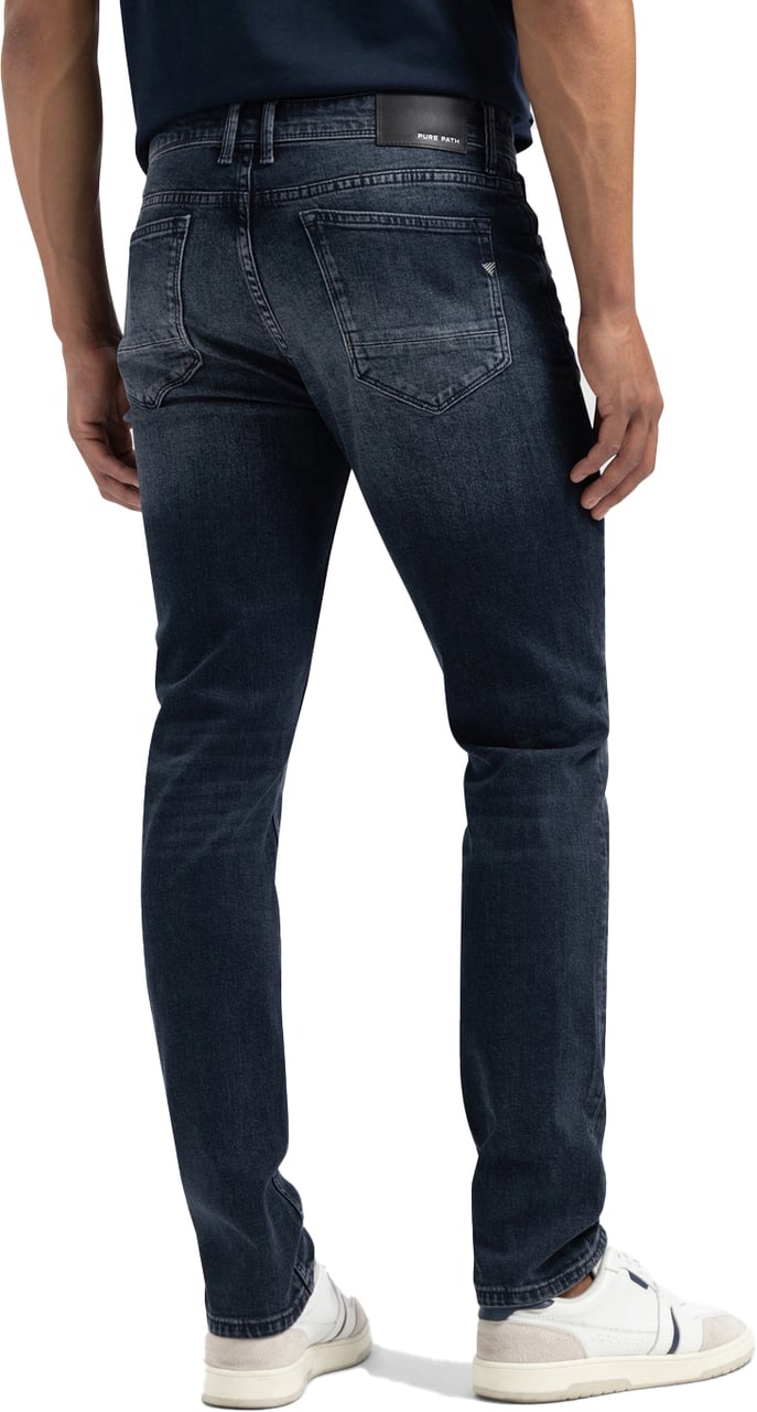 Pure Path Ryan tapered fit jeans donker blauw Blauw