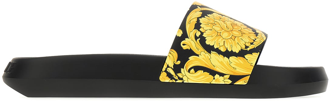 Versace Barocco Print Slides Zwart