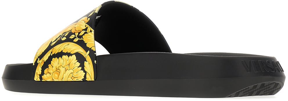 Versace Barocco Print Slides Zwart