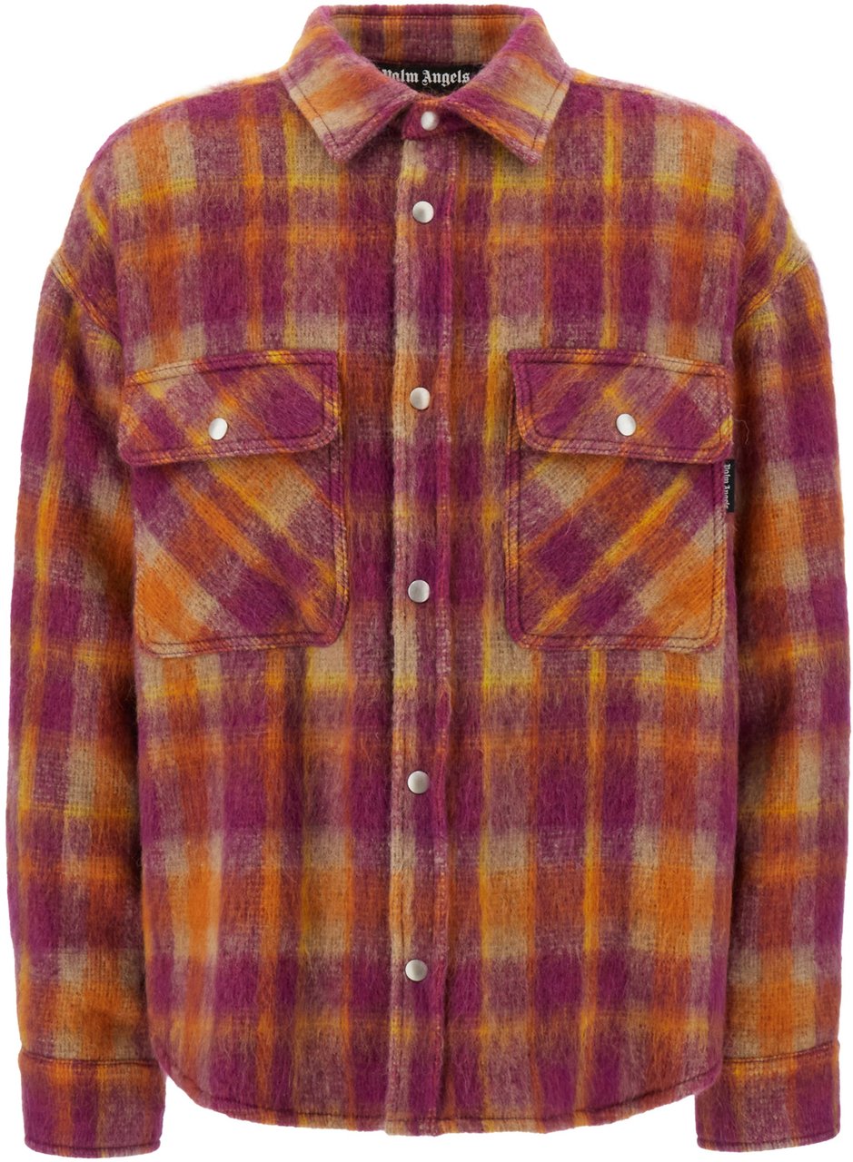 Palm Angels Brushed Wool Check Overshirt Divers