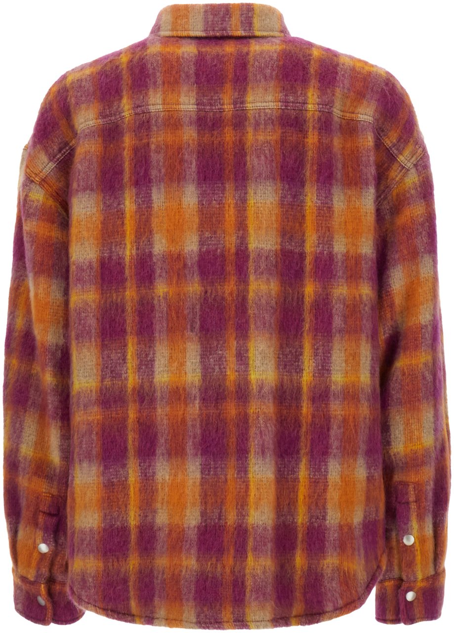 Palm Angels Brushed Wool Check Overshirt Divers