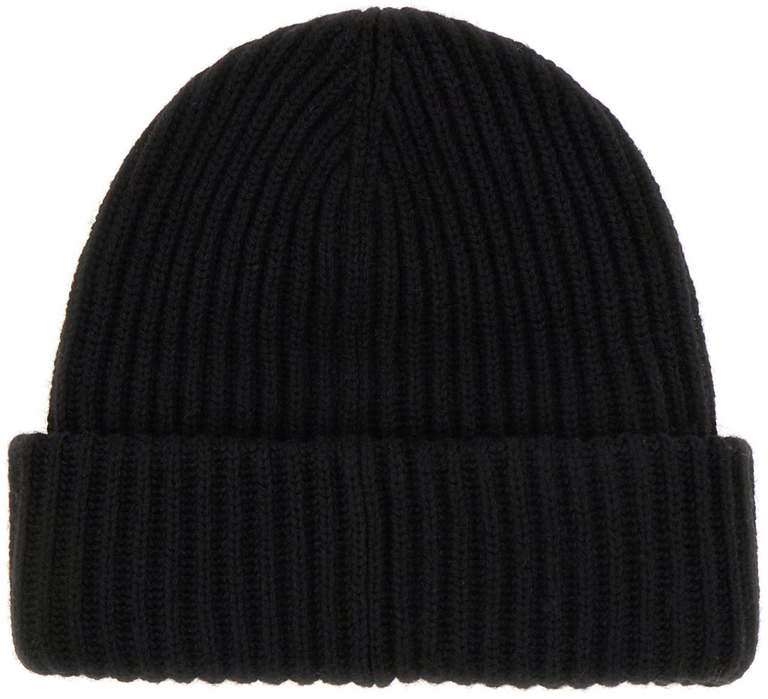 Ganni Beanie Wool Nero Zwart