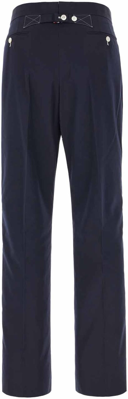 Thom Browne Thom Browne Navy blue polyester blend pants Blauw