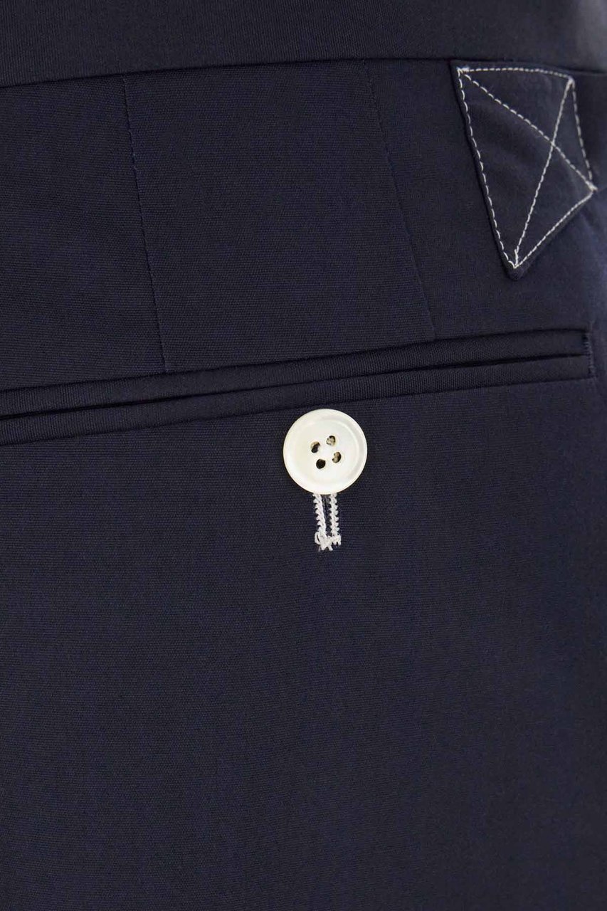 Thom Browne Thom Browne Navy blue polyester blend pants Blauw