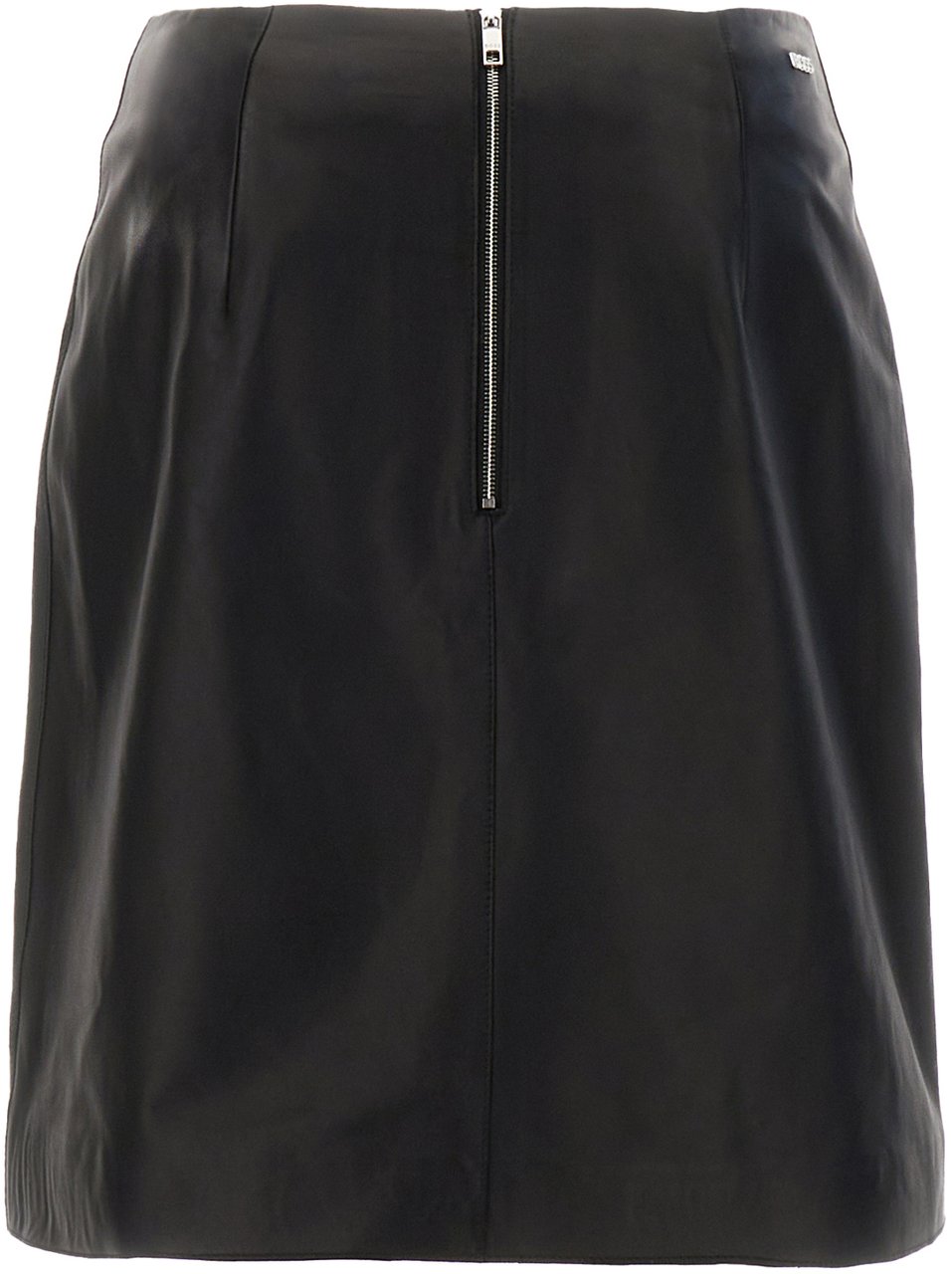 Boss BOSS Black nappa leather skirt Zwart