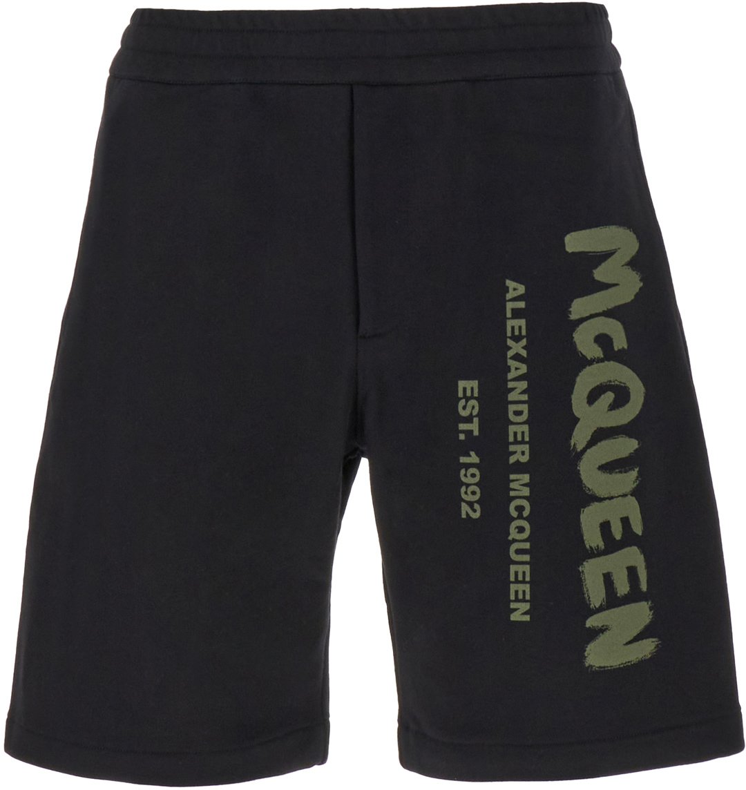 Alexander McQueen Alexander McQueen Black cotton bermuda shorts Zwart