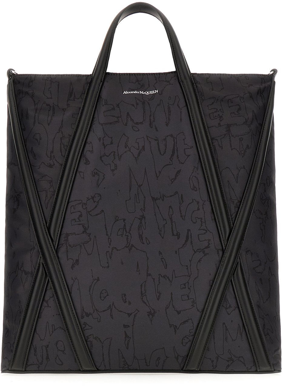 Alexander McQueen Alexander McQueen Black nylon The Harness shopping bag Zwart