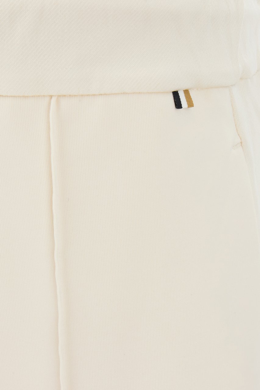 Boss BOSS Ivory stretch polyester blend joggers Wit