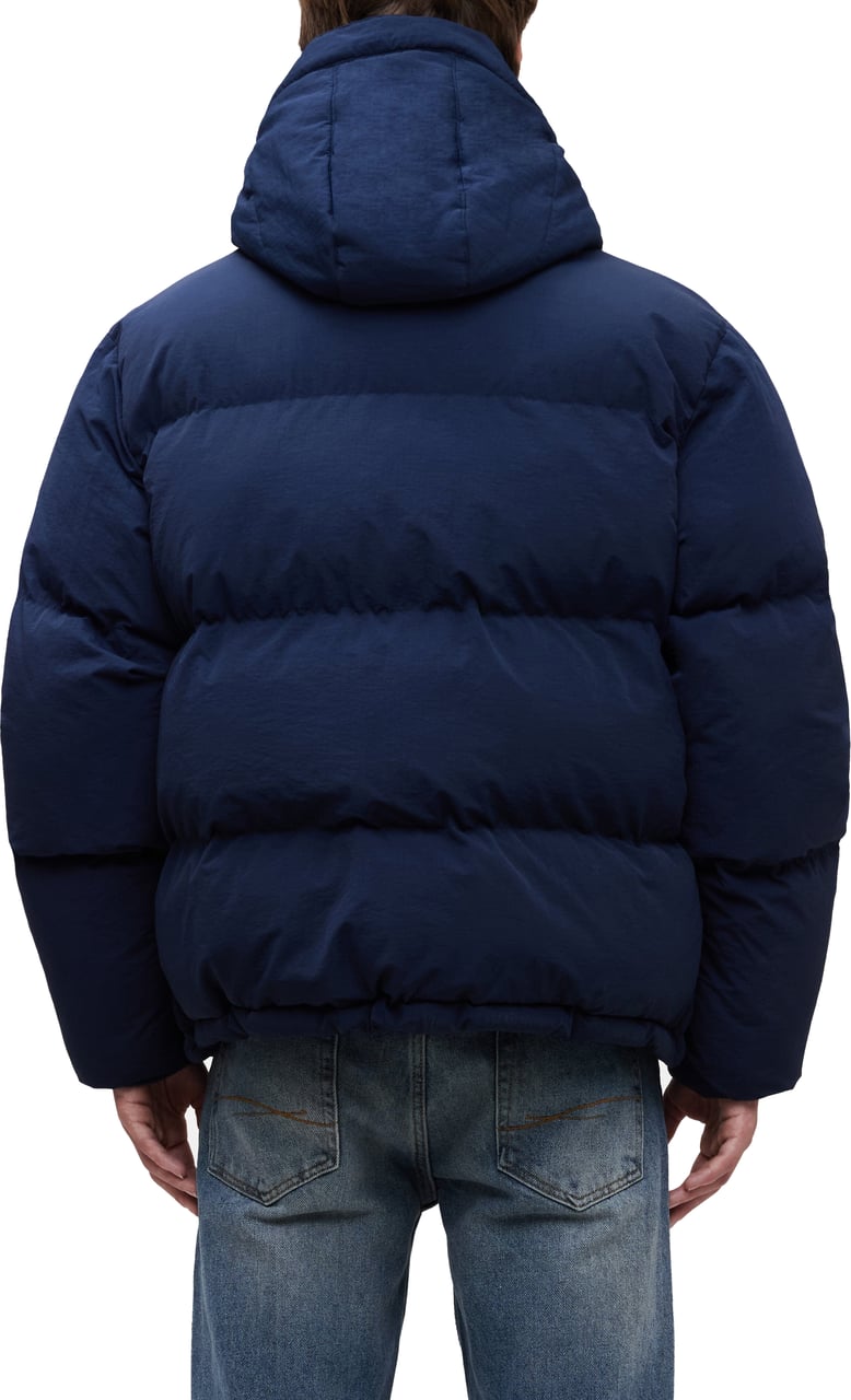 FLÂNEUR Signature Puffer Jacket Navy Blauw