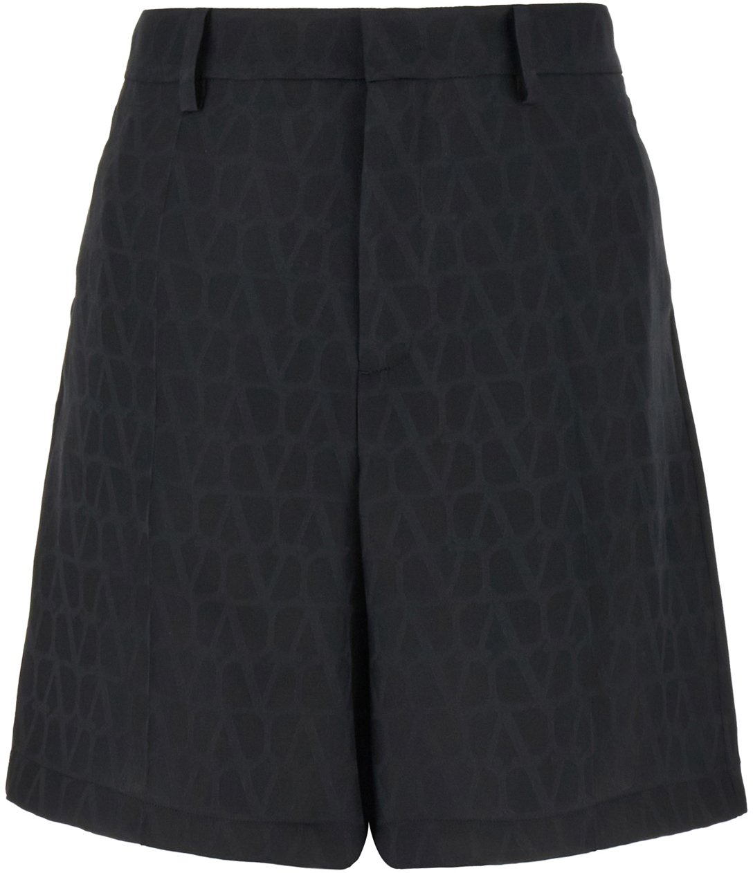 Valentino Valentino Black silk bermuda shorts Zwart