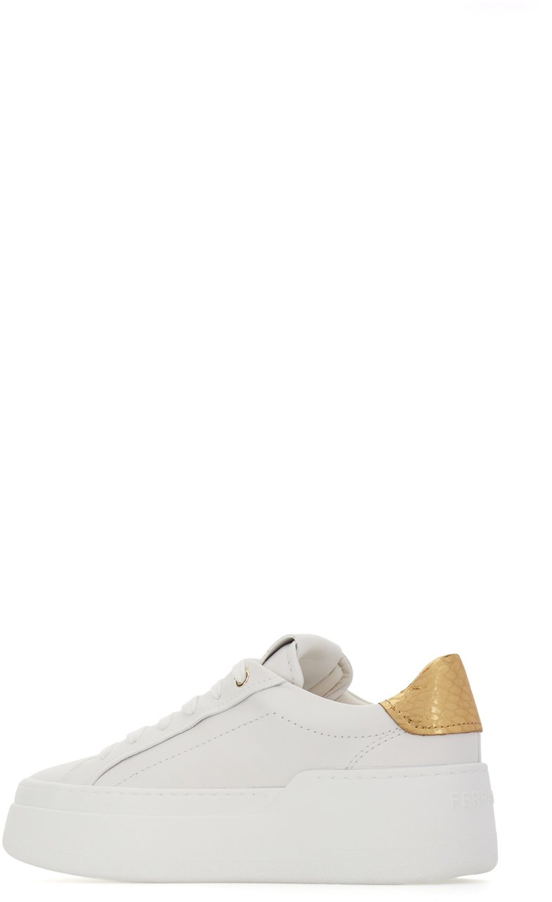 Ferragamo Ferragamo White leather sneakers Wit