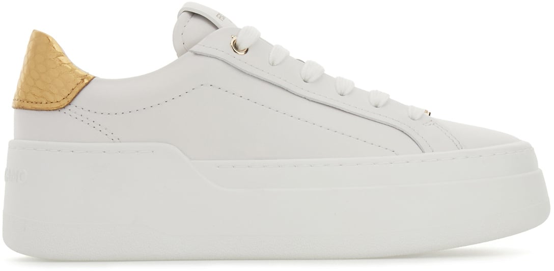 Ferragamo Ferragamo White leather sneakers Wit