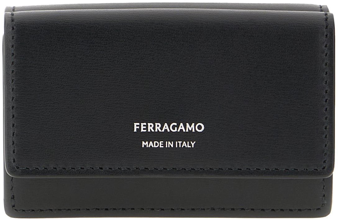 Ferragamo Ferragamo Black leather wallet Zwart
