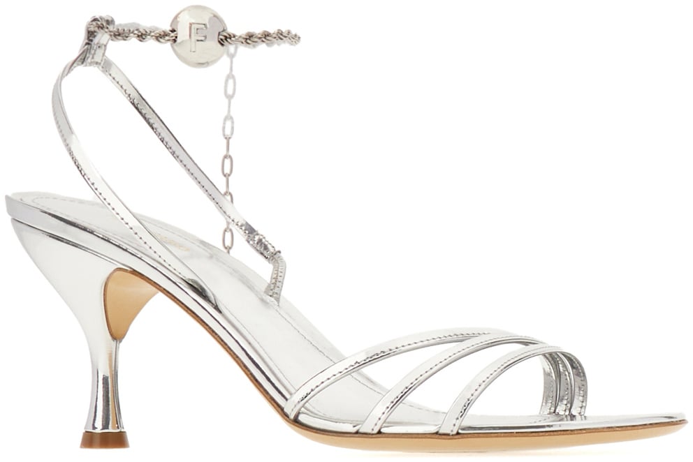 Ferragamo Ferragamo Silver leather sandals Zilver
