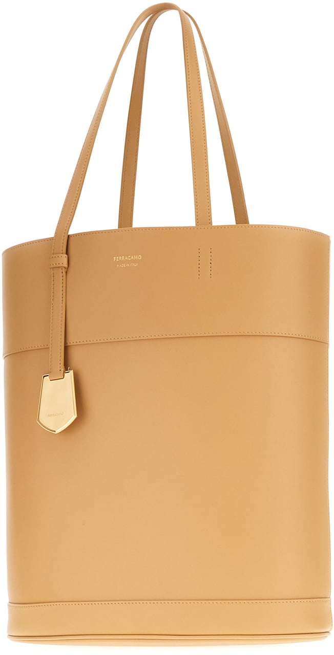 Ferragamo Ferragamo Camel leather North-South Charming shoulder bag Bruin