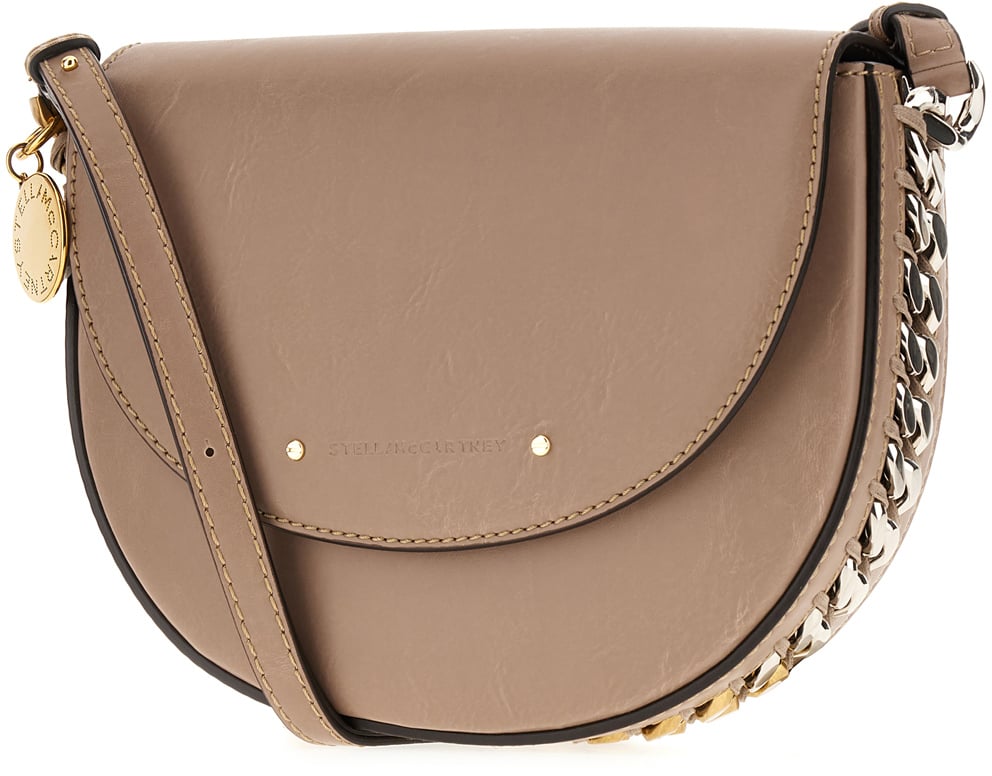 Stella McCartney Stella McCartney Dove grey alter mat medium Frayme shoulder bag Grijs