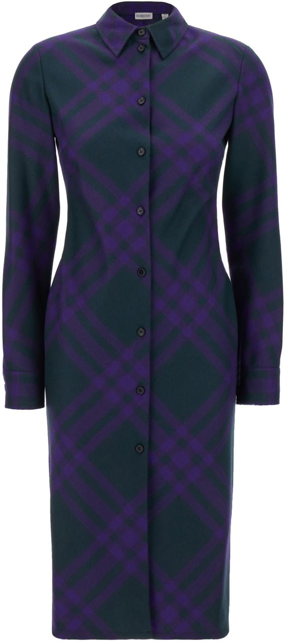 Burberry Burberry Embroidered wool shirt dress Divers